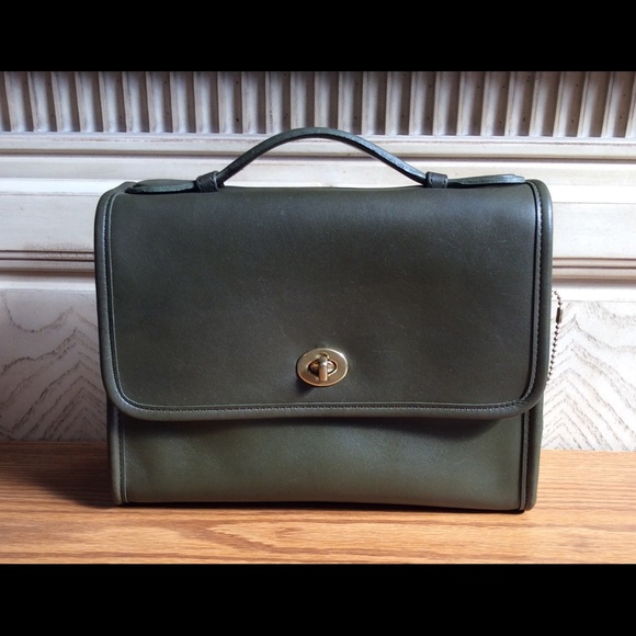 Coach Handbags - Vintage Coach Court-Loden/Olive Green leather